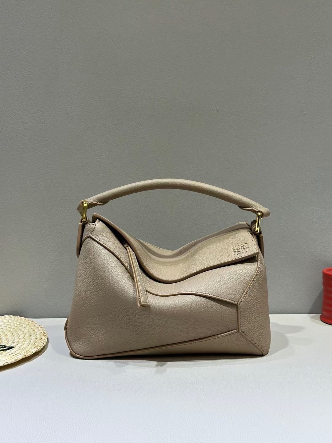 Loewe Small Puzzle Bag in Soft Grained Calfskin Sand